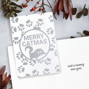 Cute Merry Catmas Kitty Cat Pet Christmas Card