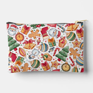 Cute Merry Christmas Aesthetic -Festive Pattern Accessory Pouch