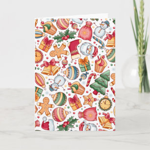 Cute Merry Christmas Aesthetic -Festive Pattern Card