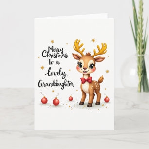Cute Merry Christmas card for Granddaughter