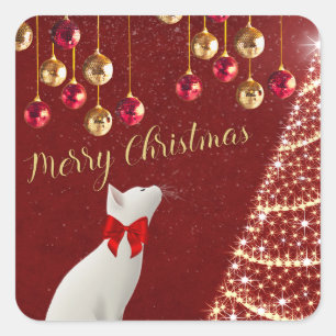 Cute Merry Christmas Cat  Stickers