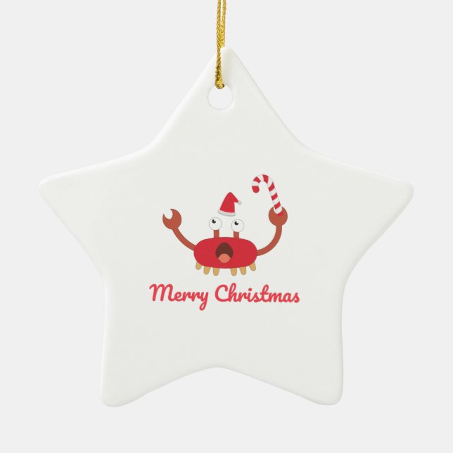 Cute Merry Christmas Ceramic Tree Decoration (Front)