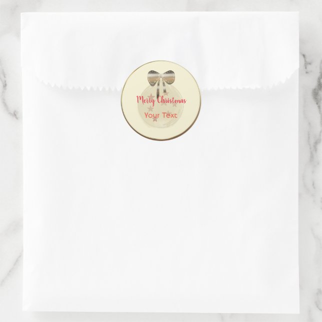 Cute Merry Christmas  Classic Round Sticker (Bag)