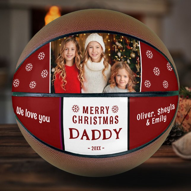 Cute Merry Christmas Daddy Family Photo  Basketball (Creator Uploaded)