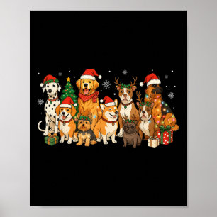 Cute Merry Christmas Dog Mum Dad Puppy Dogs Xmas X Poster