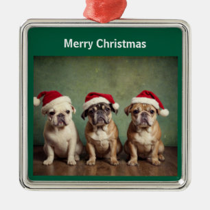 Cute Merry Christmas dogs Metal Tree Decoration