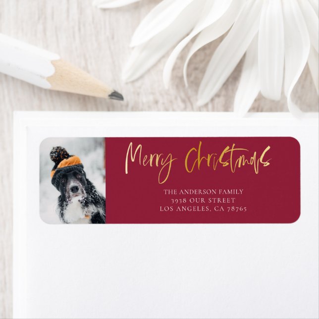 Cute Merry Christmas Gold & Red  (Insitu)