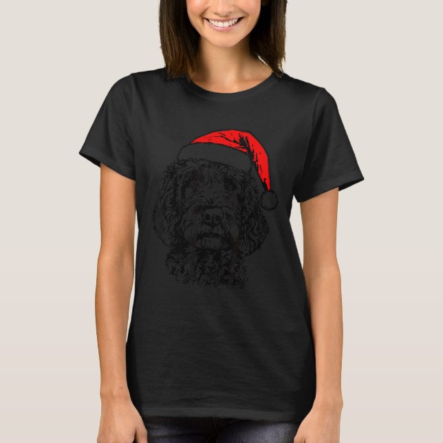 Cute Merry Christmas Goldendoodle Santa Christmas  T-Shirt (Front)