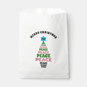 Cute Merry Christmas Green and Red Peace Tree Favour Bags