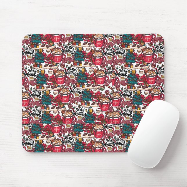 Cute  Merry Christmas – Holiday Festive Mouse Pad (With Mouse)