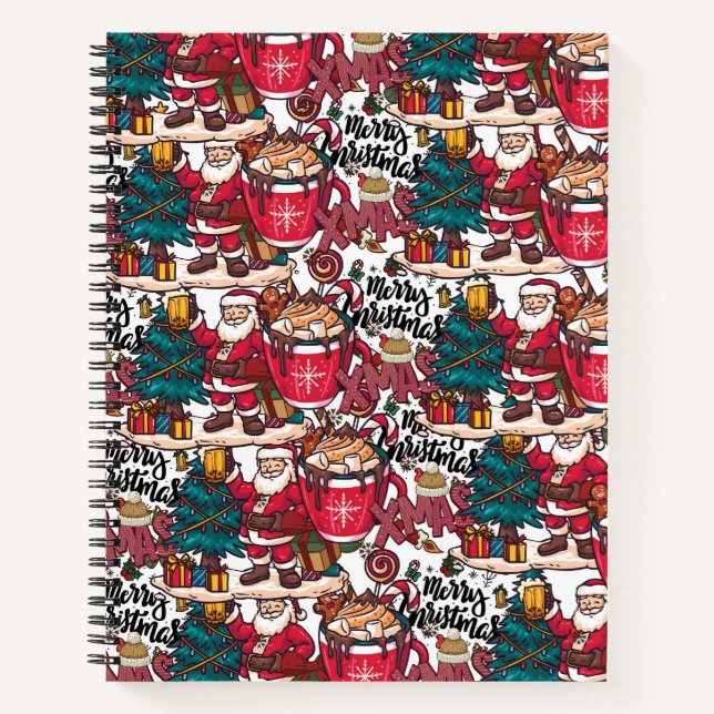 Cute  Merry Christmas – Holiday Festive Notebook (Front)
