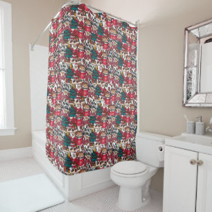 Cute  Merry Christmas – Holiday Festive Shower Curtain