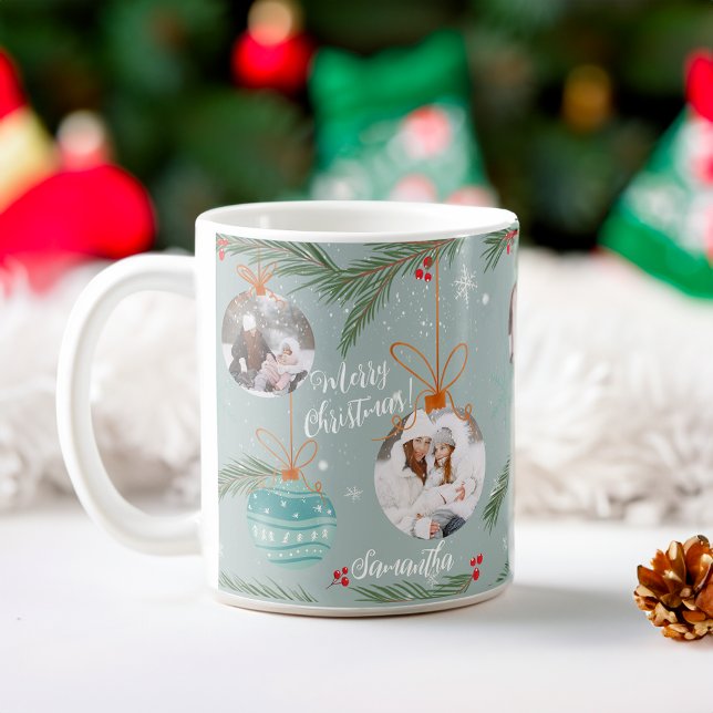 Cute merry Christmas illustration name 2 photos Coffee Mug (Cute merry Christmas illustration name 2 photos Coffee Mug)