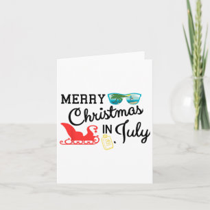 Cute Merry Christmas In July Beach Santa Card