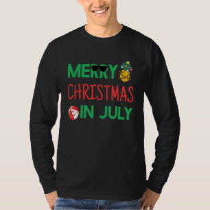 Cute Merry Christmas In July Beach T-Shirt