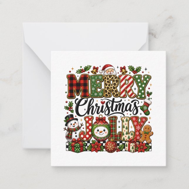 Cute Merry Christmas Jolly Card (Front)