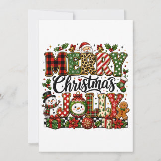 Cute Merry Christmas Jolly Holiday Card