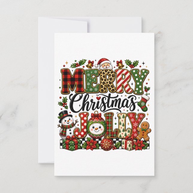 Cute Merry Christmas Jolly Save The Date (Front)