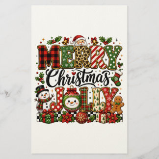 Cute Merry Christmas Jolly Stationery