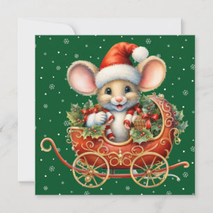 Cute Merry Christmas Mouse Card
