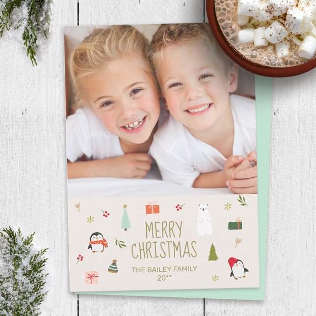 Cute Merry Christmas Photo Card One Picture (Creator Uploaded)