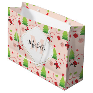 Cute Merry Christmas Santa Large Gift Bag