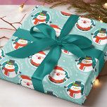 Cute Merry Christmas Santa Snowman Winter Holidays Wrapping Paper<br><div class="desc">Cute Merry Christmas Santa Snowman Winter Holidays Pattern Gift Wrap Wrapping Paper features a cute and whimsical pattern with the text "Merry Christmas" in modern script typography accented with a cute Santa on a blue background. Perfect for holiday gift wrapping. Created by Evco Studio www.zazzle.com/store/evcostudio</div>