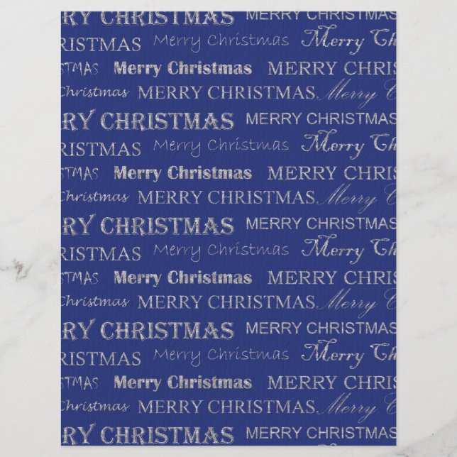 Cute Merry Christmas Scrapbook Paper (Front)