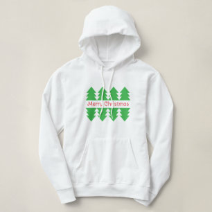 Cute Merry Christmas Simple Tree Design Green Hoodie