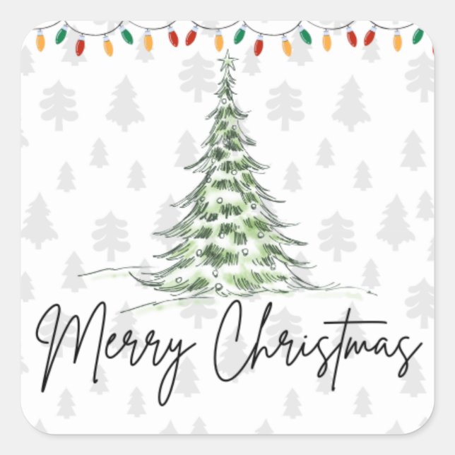 Cute Merry Christmas Sticker  (Front)