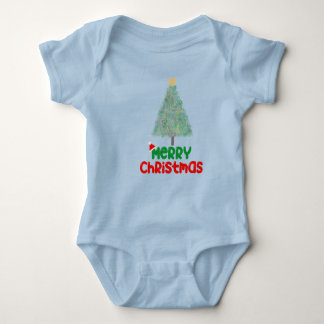 Cute Merry Christmas Tree Baby Bodysuit