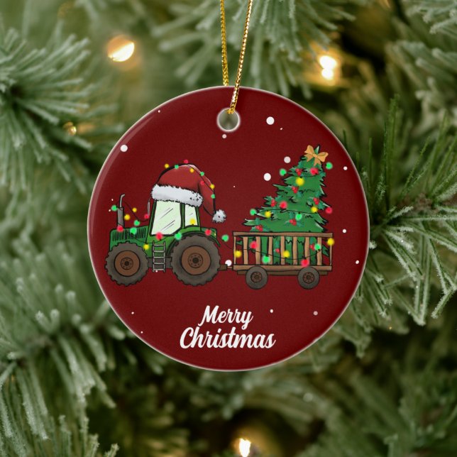 Cute Merry Christmas Tree  Ceramic Ornament (Tree)