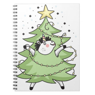 Cute Merry Christmas unicorn Notebook