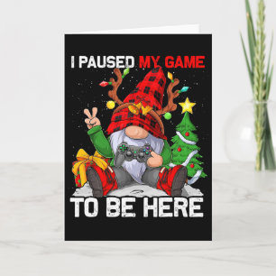 Cute Merry Christmas Xmas Gamer Gnome Video Game B Card