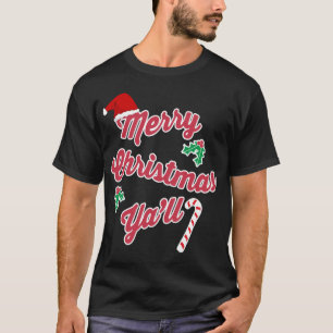 Cute Merry Christmas Ya'll Trailer Cat T-Shirt