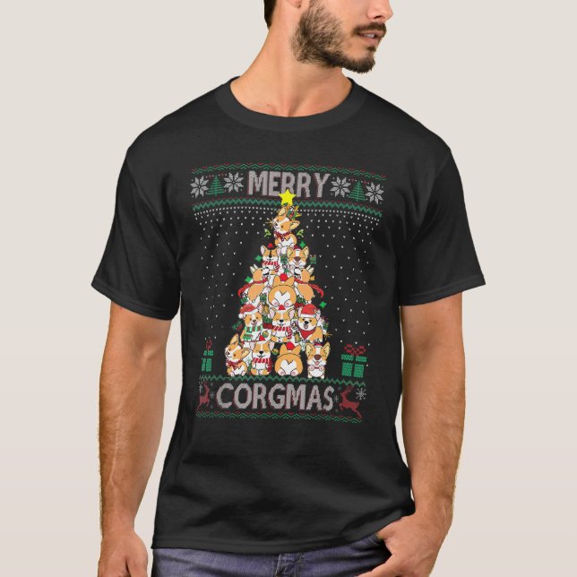Cute Merry Corgmas Ugly Sweater Corgi Christmas Tr (Front)