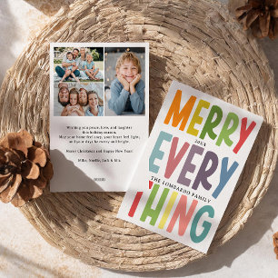 Cute Merry Everything Inclusive 2 photos collage Holiday Card