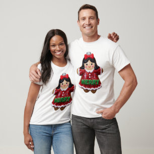 Cute Merry Gingerbread Girl Christmas Cookie Holid T-Shirt