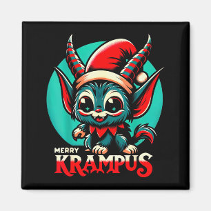 Cute Merry Krampus Christmas Holiday 30’s Retro Ca Magnet