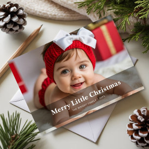 Cute Merry Little Christmas Family Photo Card