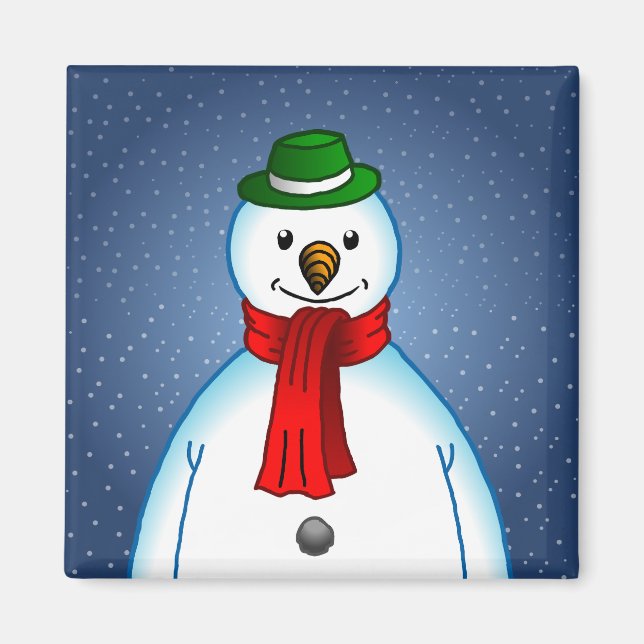 Cute & Merry Snowman Magnet (Front)
