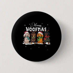 Cute Merry Woofmas Dachshund Christmas Dog Reindee 6 Cm Round Badge