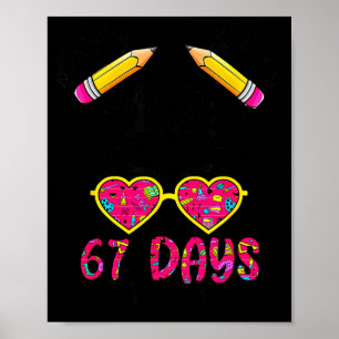 Cute Messy Bun 67 Days Smarter 67 Kids 67 Days Of  Poster