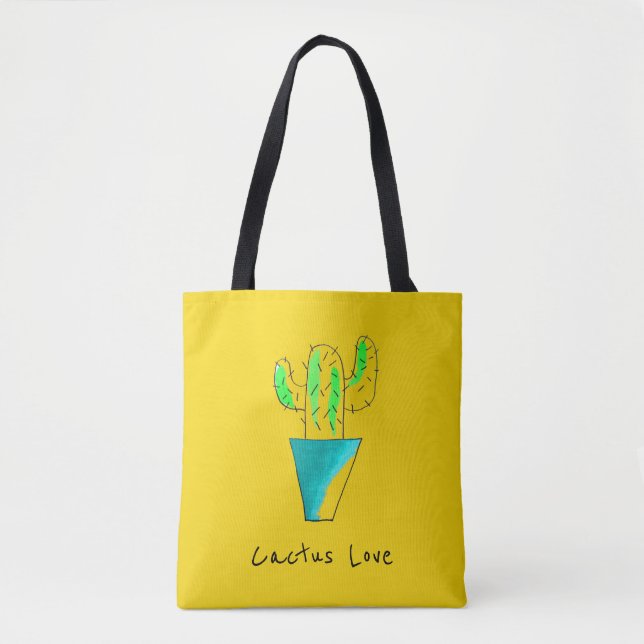 Cute Mexican cactus desert art Tote Bag (Front)