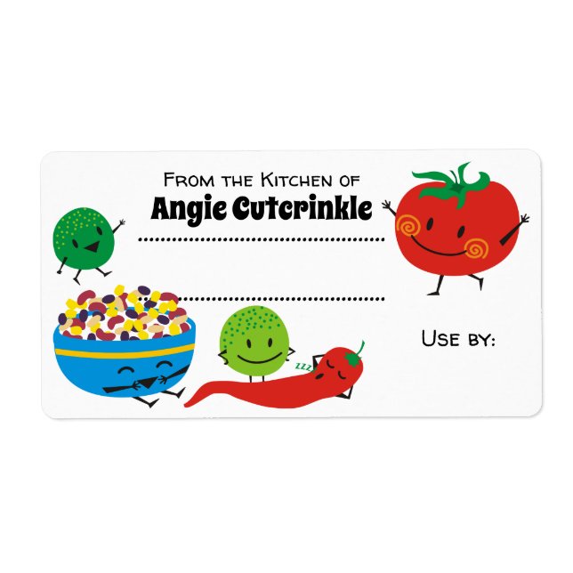 Cute Mexican food salsa canning label (Front)