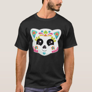 Cute Mexican Halloween Cat  Sugar Skull Cat T-Shirt