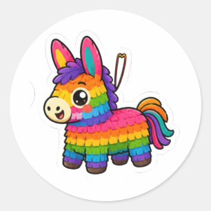 Cute Mexican Piñata Donkey Sticker   Kawaii Die-Cu