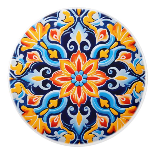 Cute Mexican style crafting  Ceramic Knob (Front)