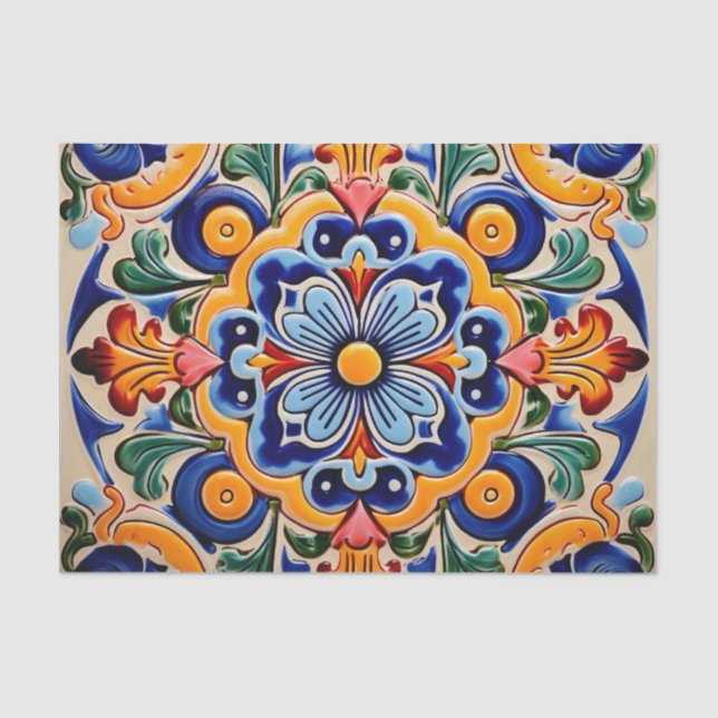 Cute Mexican tile pattern Tissue Paper (Front)