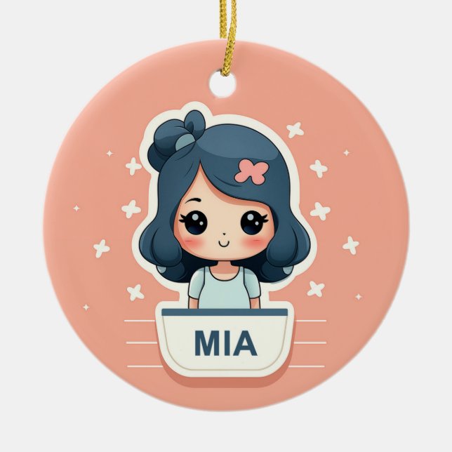 Cute Mia ceramic ornament (Front)